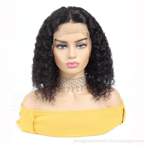 Top Quality Human Hair Bob Lace Frontal Wig With Small Kinky Curls Ready To Ship Yeswigs Short Bob Cut Frontal Swiss Lace Wigs